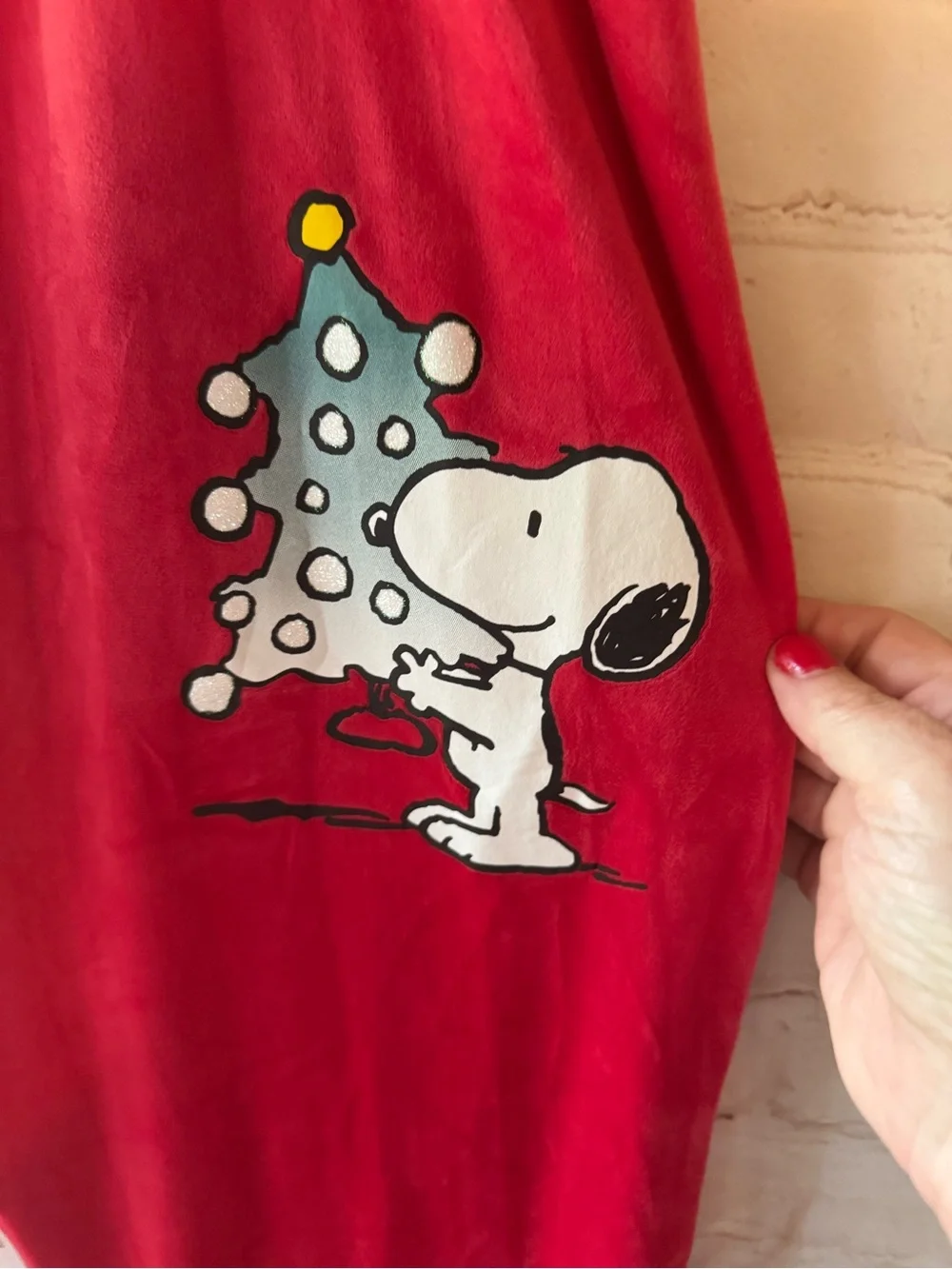 Justice Girls Red Snoopy Holiday Pajama Joggers Pants Size XL (16P/18P)
